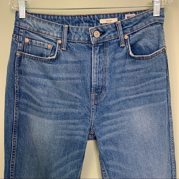 NOEND Denim Kick Flare Side Slit High Rise Jeans - Picture 4 of 12